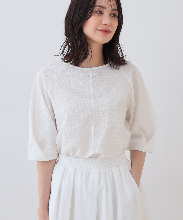 【SETUP可能/涼しい】タックスリーブブラウス1
