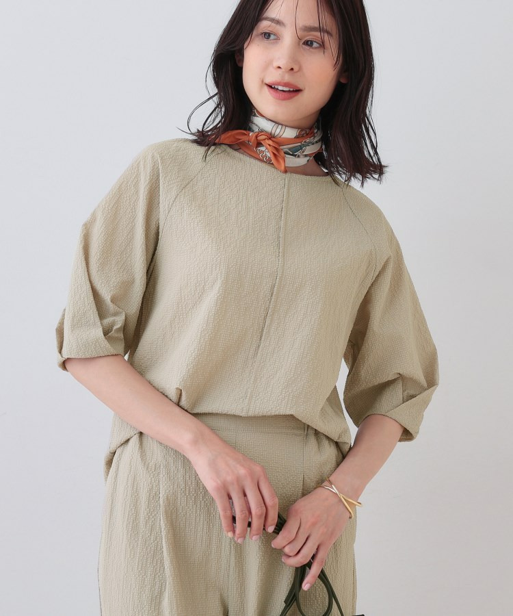 【SETUP可能/涼しい】タックスリーブブラウス1