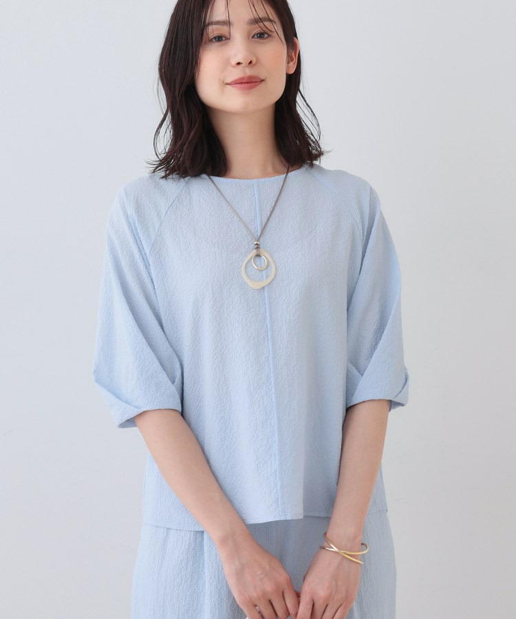 【SETUP可能/涼しい】タックスリーブブラウス1