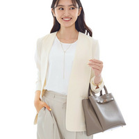 【洗える／UVケア】ノーカラー ナロージャケット