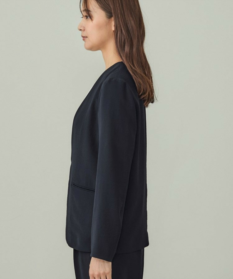 【洗える/UVケア】ノーカラー ナロージャケット16