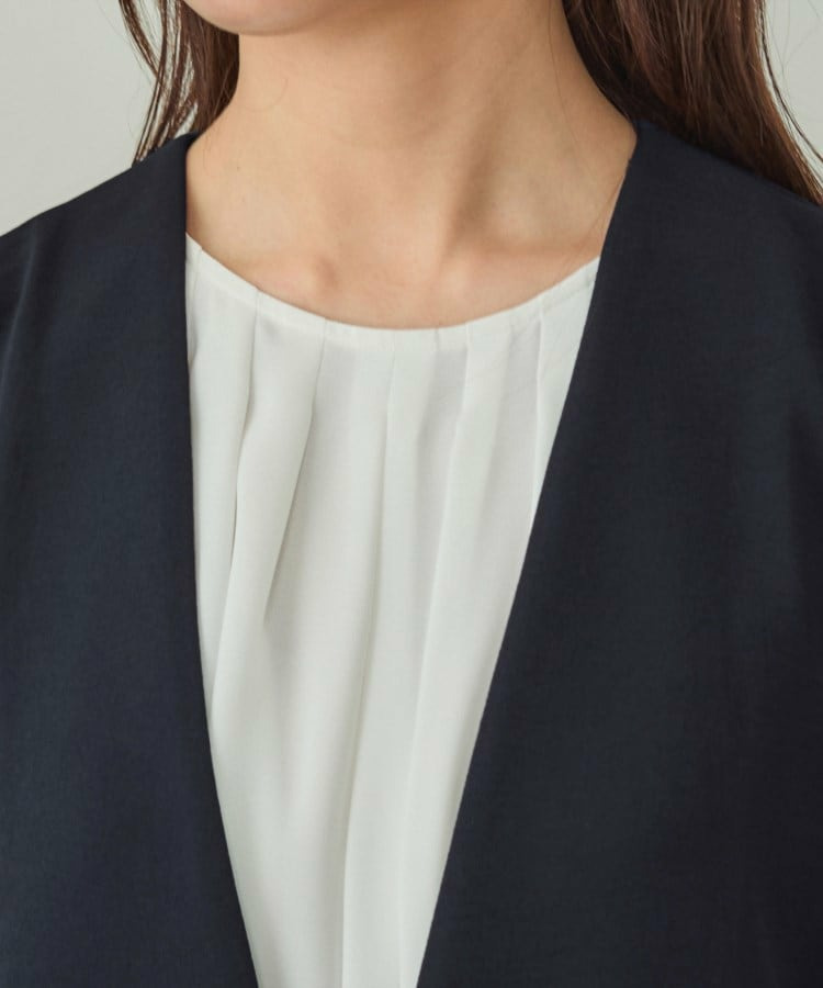 【洗える/UVケア】ノーカラー ナロージャケット18