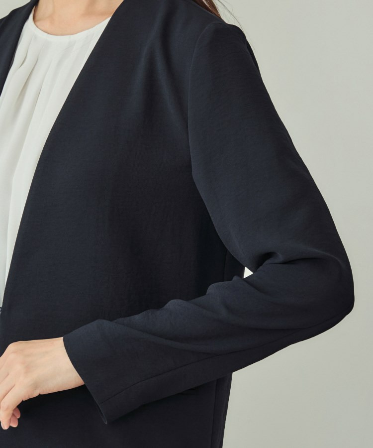 【洗える/UVケア】ノーカラー ナロージャケット19