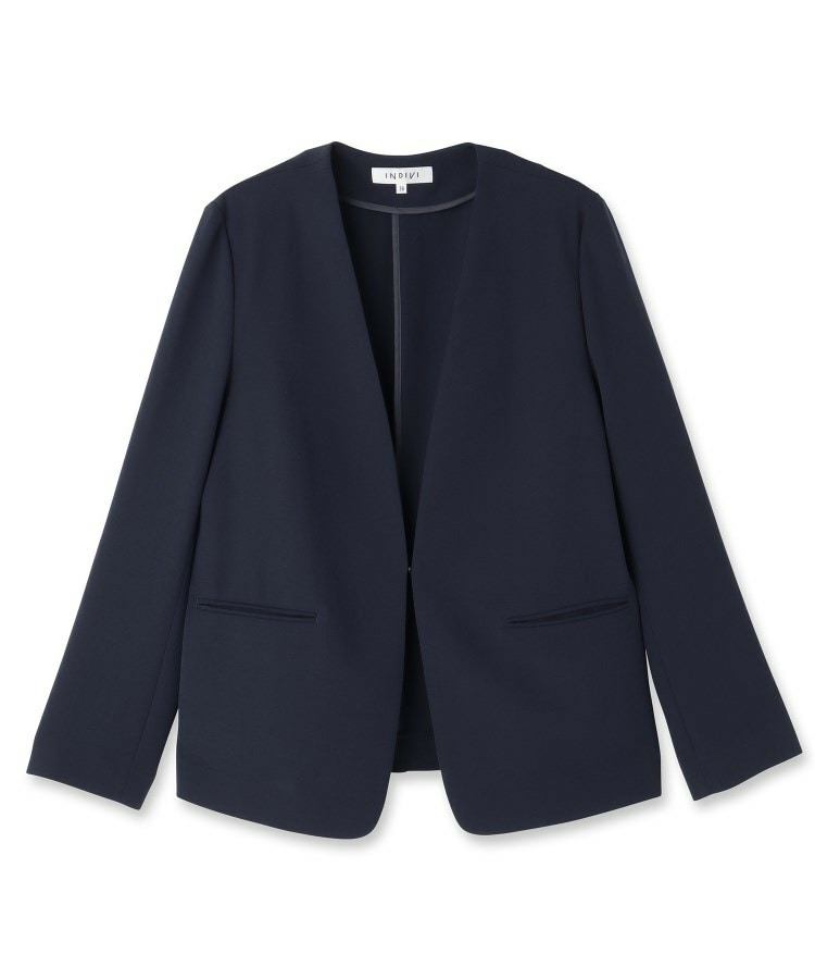 【洗える/UVケア】ノーカラー ナロージャケット2