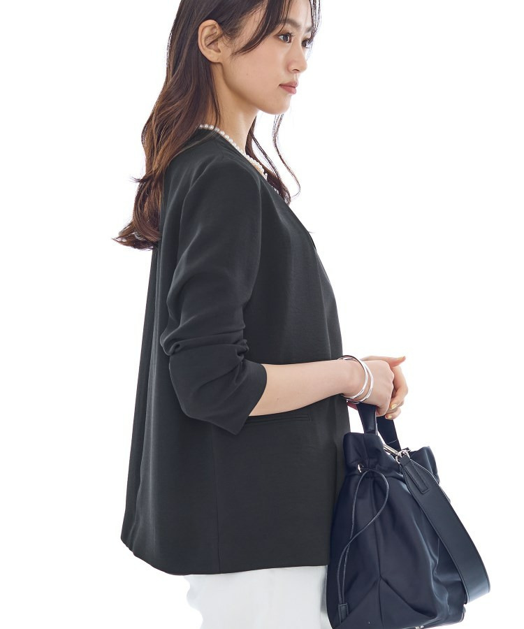 【洗える/UVケア】ノーカラー ナロージャケット3