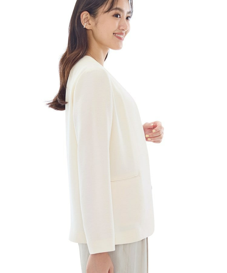 【洗える/UVケア】ノーカラー ナロージャケット7