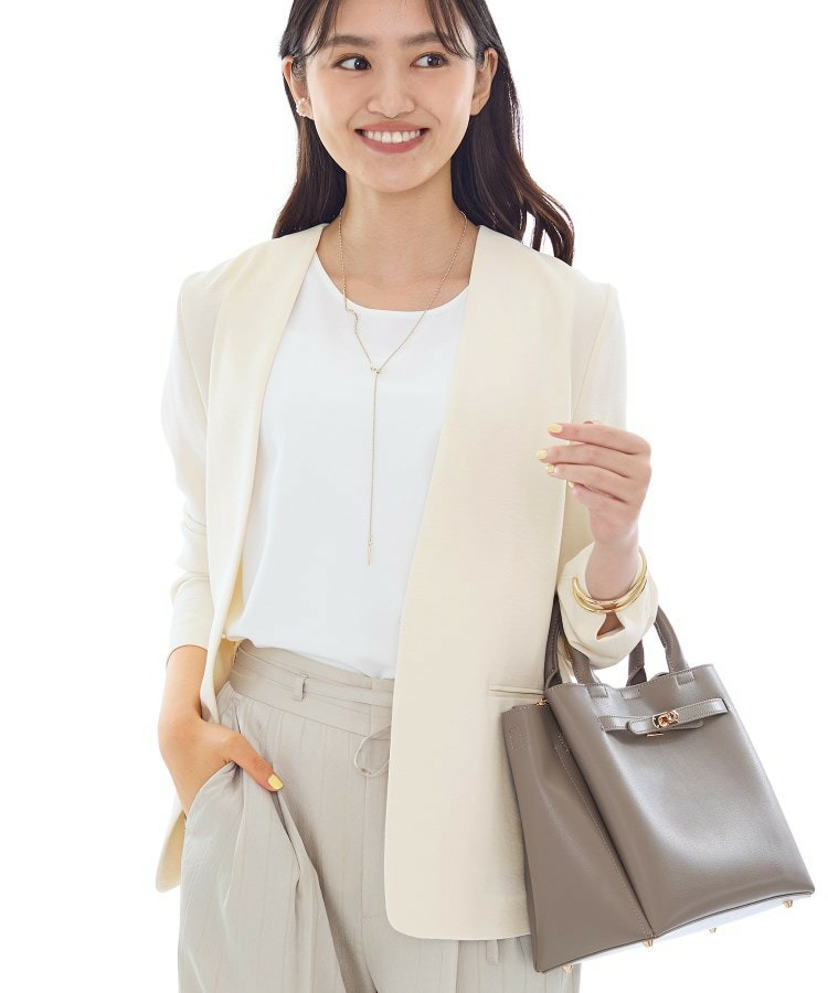 【洗える/UVケア】ノーカラー ナロージャケット1