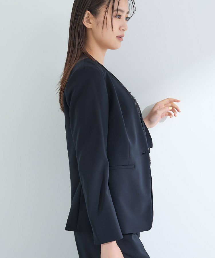 【洗える/UVケア】ストレッチノーカラージャケット11