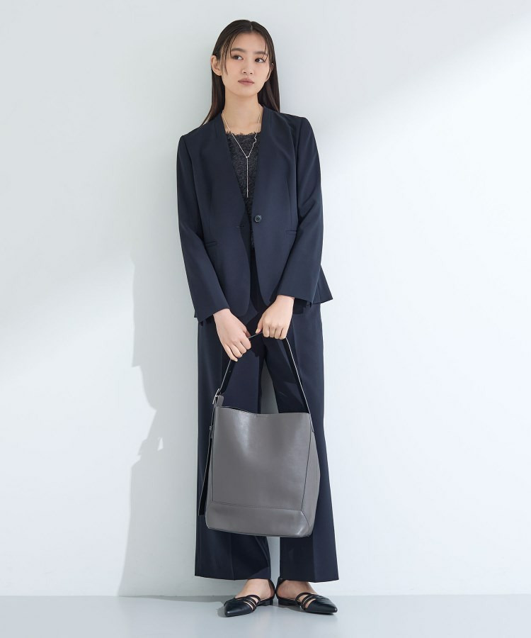 【洗える/UVケア】ストレッチノーカラージャケット13