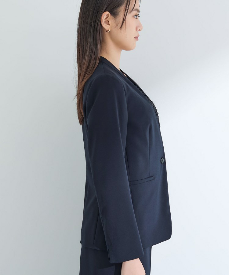 【洗える/UVケア】ストレッチノーカラージャケット16