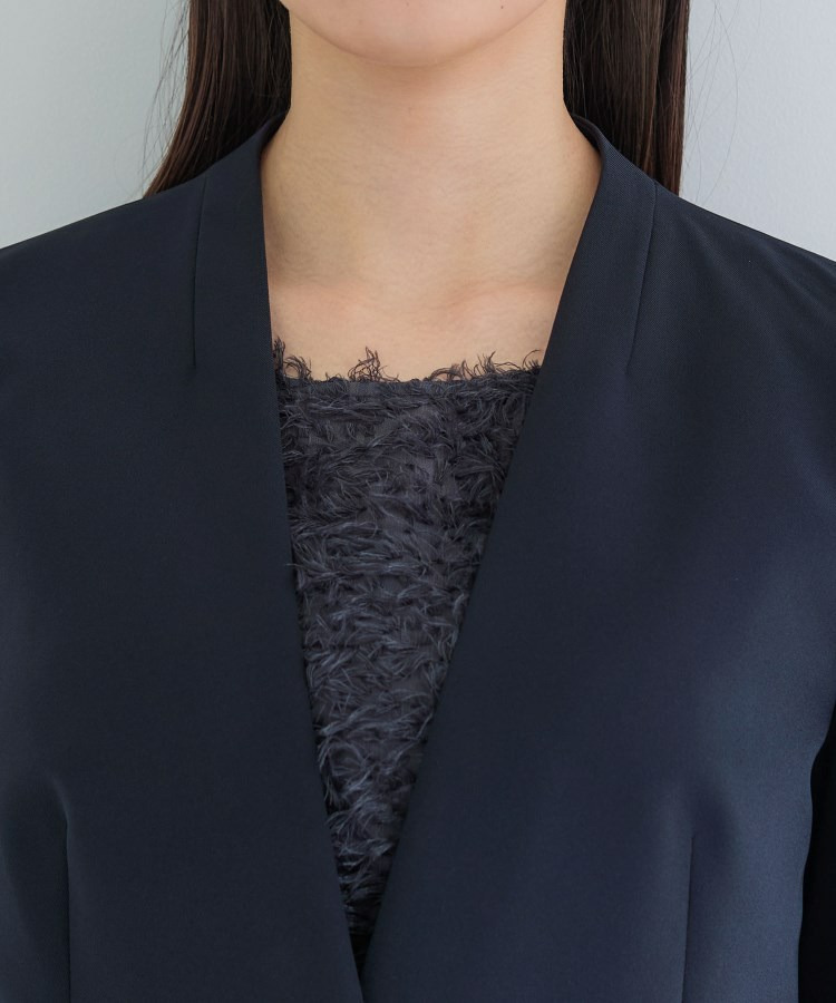 【洗える/UVケア】ストレッチノーカラージャケット18