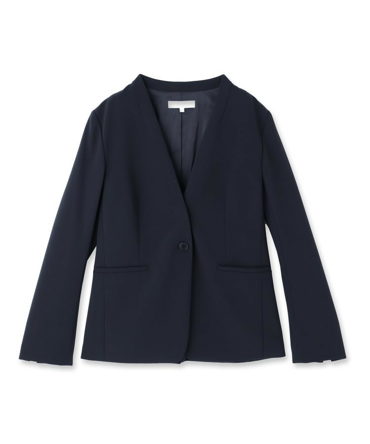 【洗える/UVケア】ストレッチノーカラージャケット2