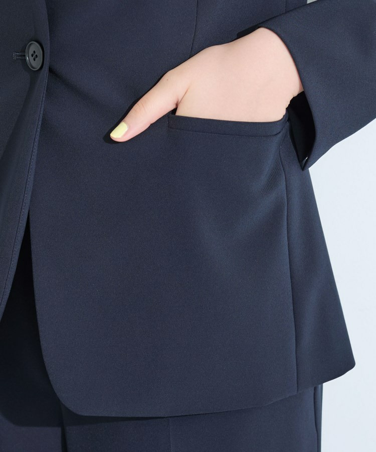 【洗える/UVケア】ストレッチノーカラージャケット21