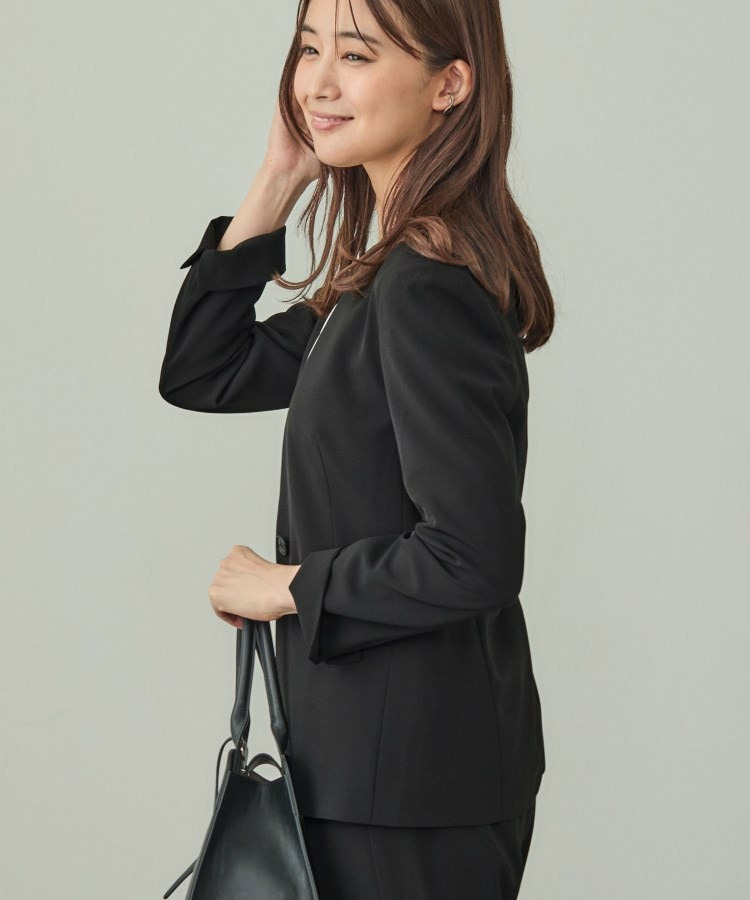 【洗える/UVケア】ストレッチノーカラージャケット3