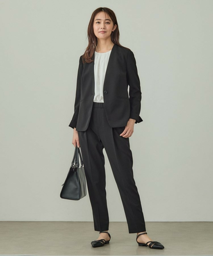 【洗える/UVケア】ストレッチノーカラージャケット5