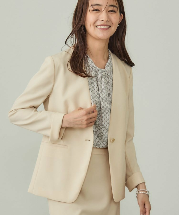 【洗える/UVケア】ストレッチノーカラージャケット7