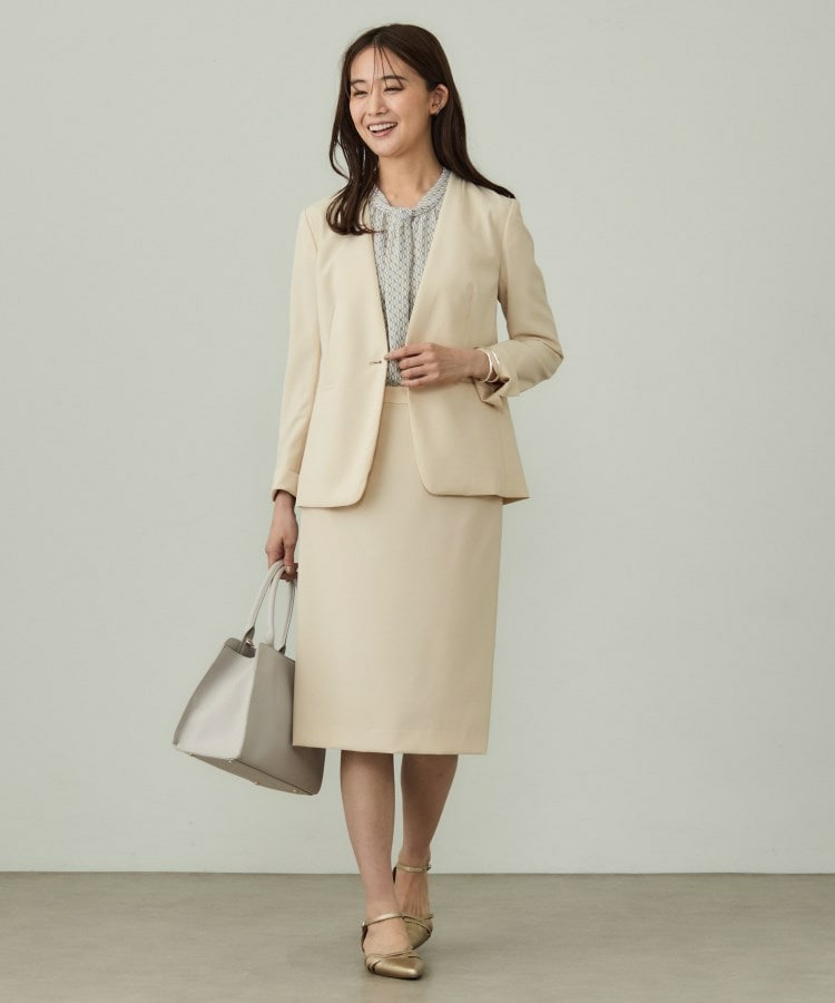 【洗える/UVケア】ストレッチノーカラージャケット9