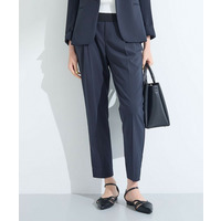 【洗える／UVケア】ストレッチ タックテーパードパンツ