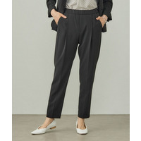 【洗える／UVケア】ストレッチ タックテーパードパンツ