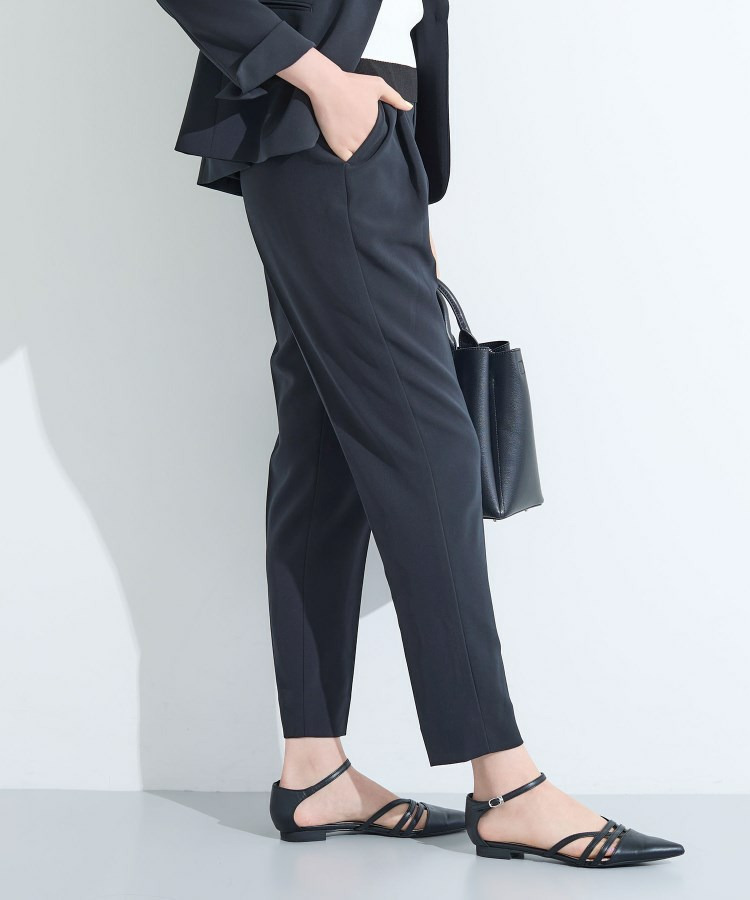 【洗える/UVケア】ストレッチ タックテーパードパンツ11