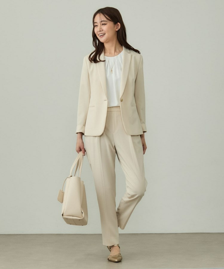 【洗える/UVケア】ストレッチ タックテーパードパンツ5