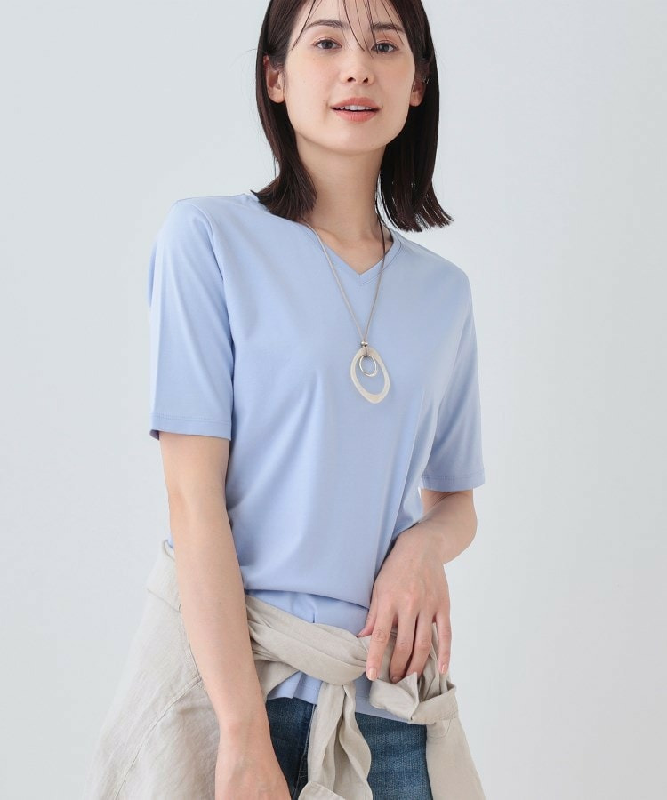【洗える】シンプルVネックTシャツ1