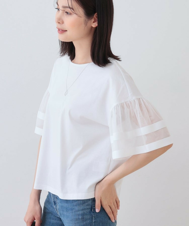 チュールスリーブカットソー3