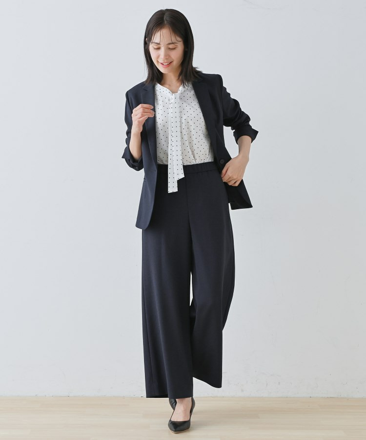 【通勤スーツ】ドライタッチワイドパンツ8