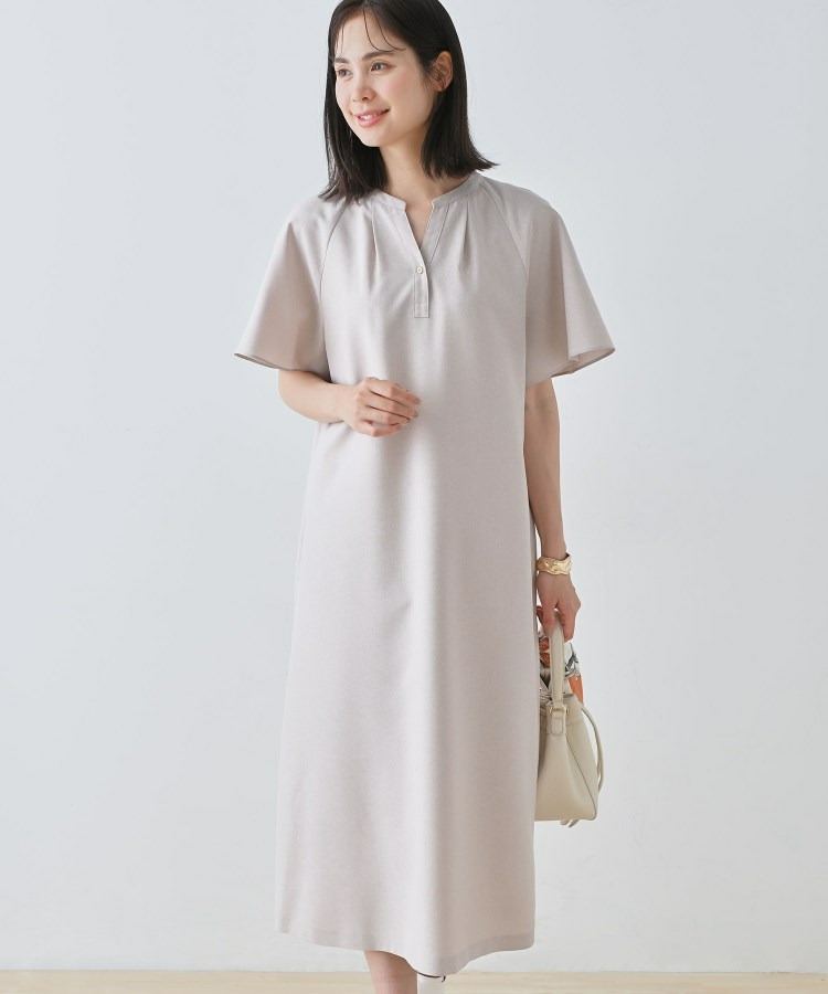 【しわになりにくい】麻調ストレートラインワンピース1