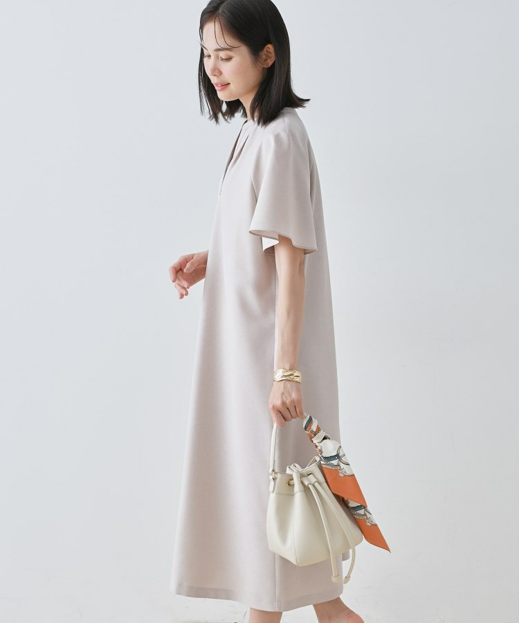 【しわになりにくい】麻調ストレートラインワンピース7