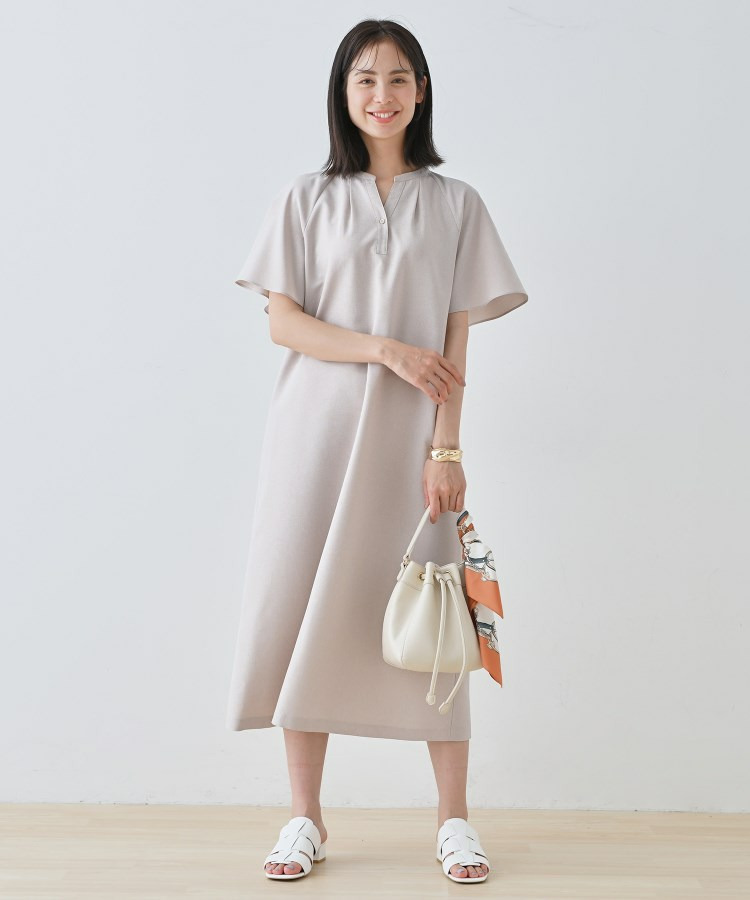 【しわになりにくい】麻調ストレートラインワンピース9