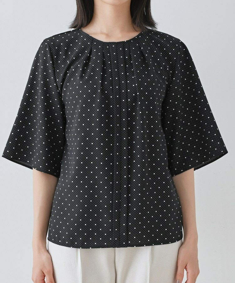 【通勤/きれいめ】柄タックブラウス10