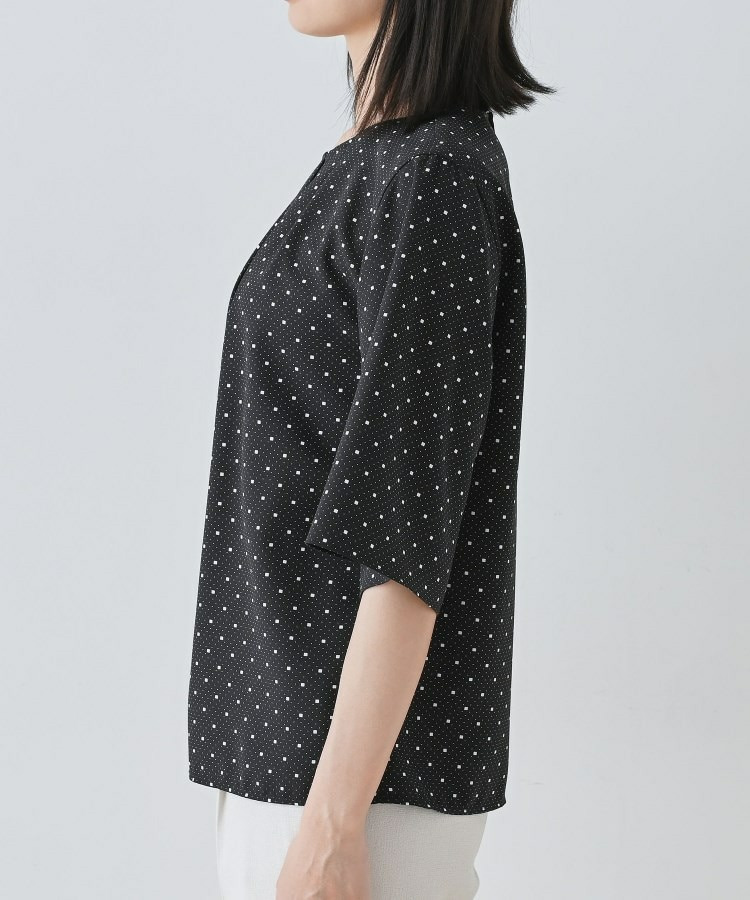 【通勤/きれいめ】柄タックブラウス11