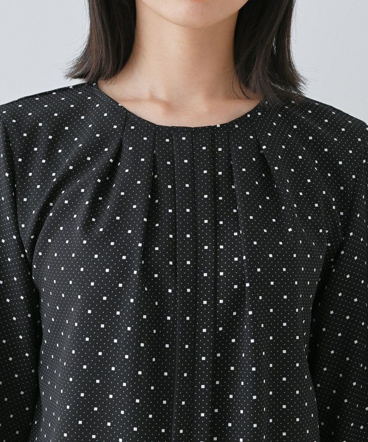 【通勤/きれいめ】柄タックブラウス13