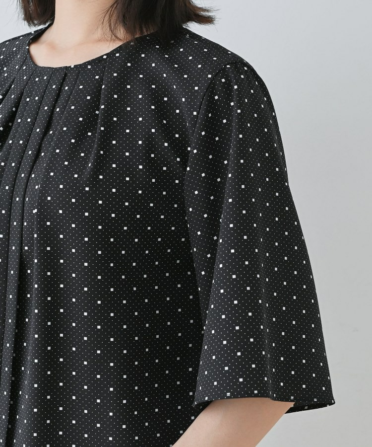 【通勤/きれいめ】柄タックブラウス15