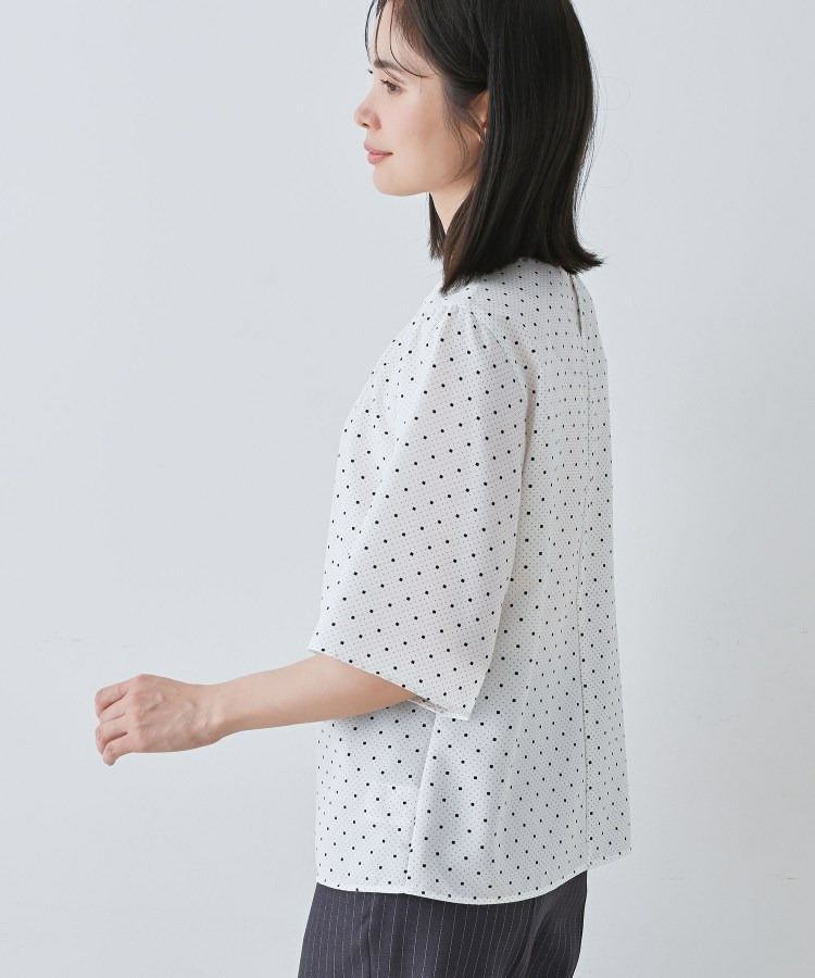 【通勤/きれいめ】柄タックブラウス3