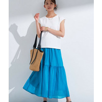 【2点セット／着回し◎】ノースリーブ＆ティアードスカート カセット服