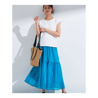 【2点セット／着回し◎】ノースリーブ＆ティアードスカート カセット服