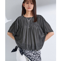 【洗える／体型カバー】シャーリングシアートップス