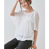 【洗える／体型カバー】シャーリングシアートップス