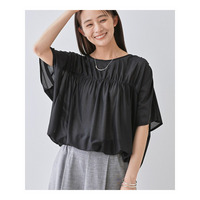 【洗える／体型カバー】シャーリングシアートップス