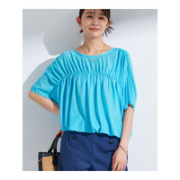 【洗える／体型カバー】シャーリングシアートップス