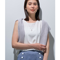 【洗える／SETUP可能】エアリージャージ ノースリーブトップス