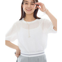 【接触冷感】ヘアリージャカードトップス