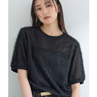 ヘアリージャカードトップス