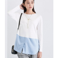 【コットン】シャツ切り替えカットソー