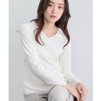 【洗える】Vネックコンパクトニット