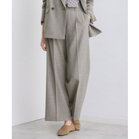 【洗える／セットアップ可能】凹凸ストレッチ素材ストレートパンツ