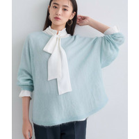 【キッドモヘア素材】ラウンドヘムニット