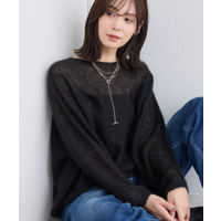 【キッドモヘア素材】ラウンドヘムニット